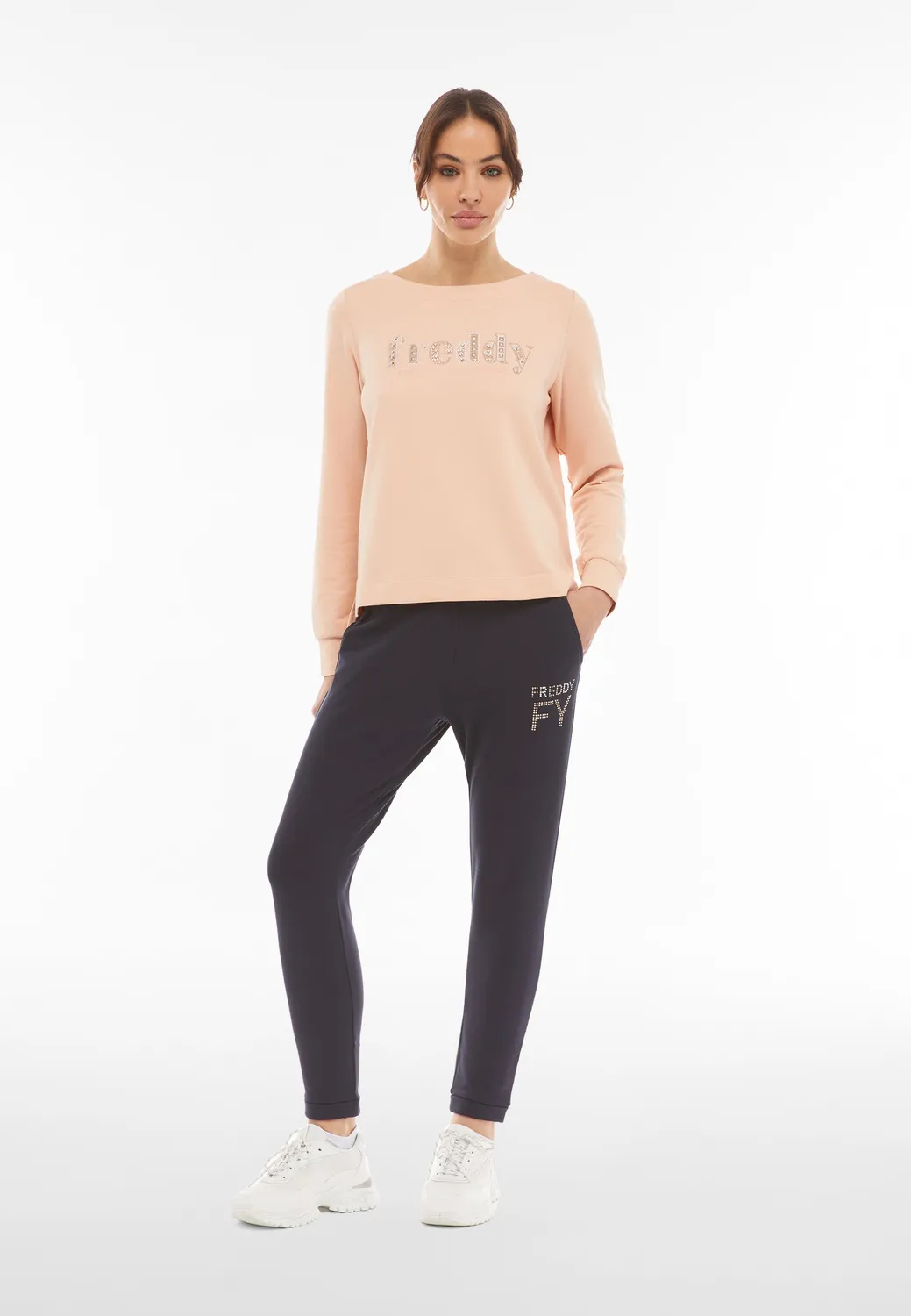 Freddy Sporthose Navy 7/8 French Terry Modal Damen