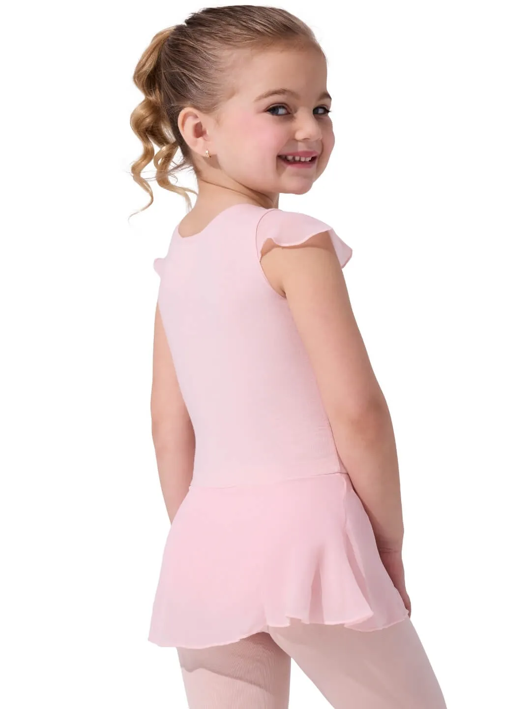 Capezio Flutter Sleeve 11305C Kleid Pink Baumwolle