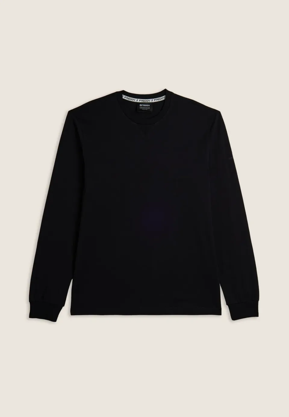 Freddy Langarmshirt Baumwolle Rundhals Black bequem