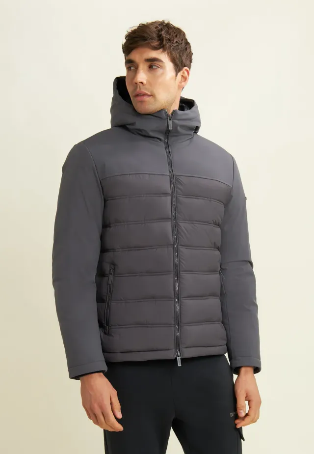 Freddy Steppjacke mit Kapuze Ebony Fake-Down
