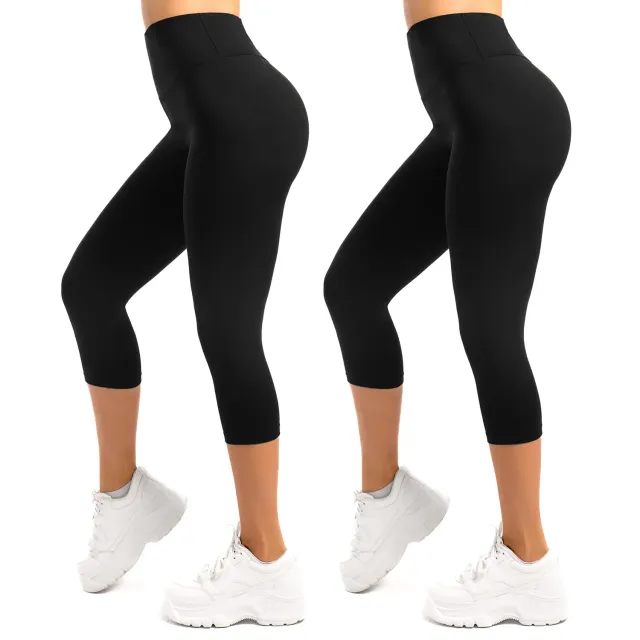 SINOPHANT 3/4 Leggings Damen High Waist 2er Pack blickdicht