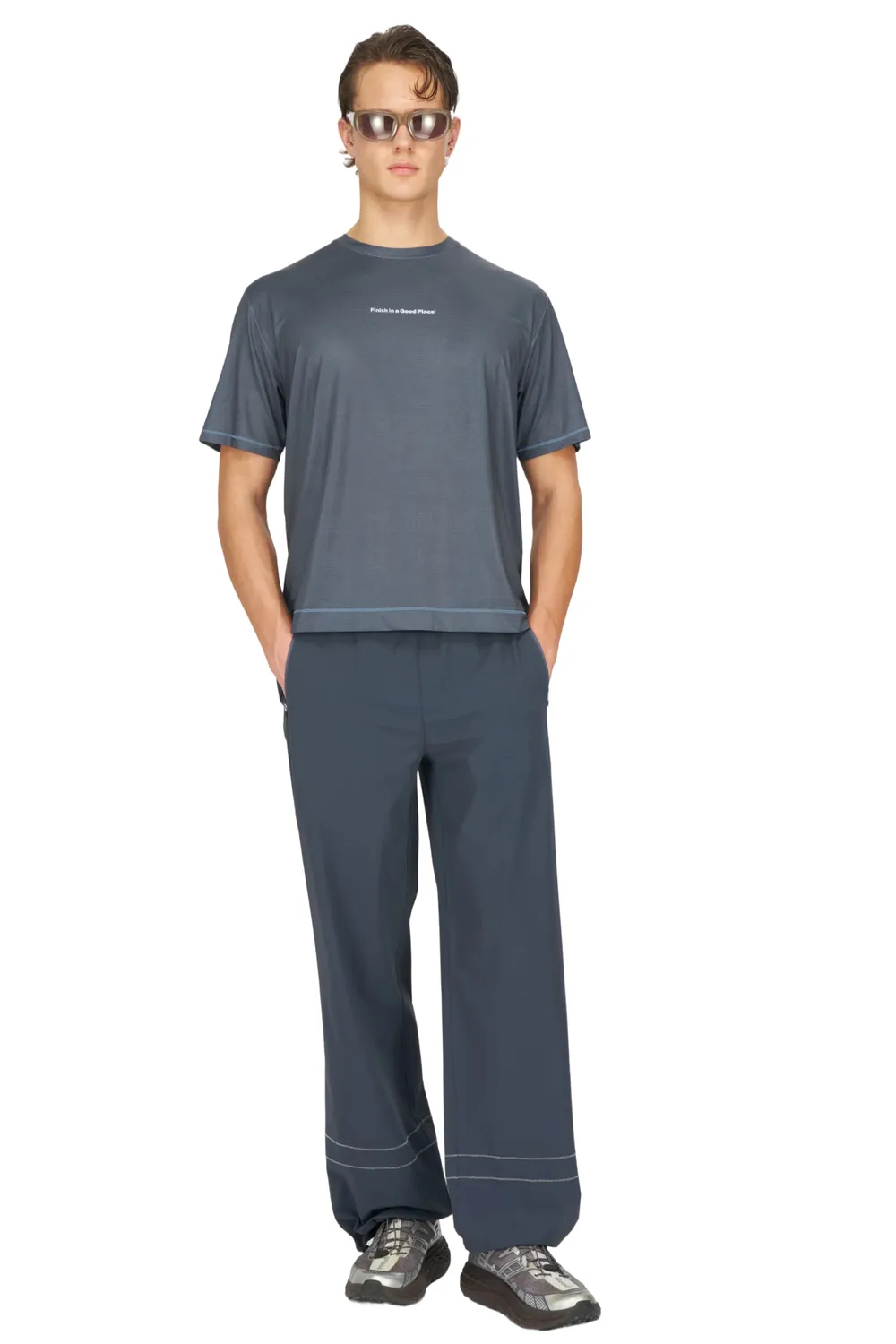 UNNA Everywhere Pants Wide Hose Blue Grey ECONYL