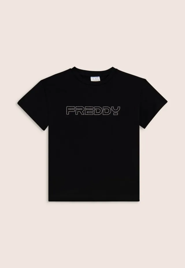 Freddy T-Shirt Mädchen Schwarz Strass regular