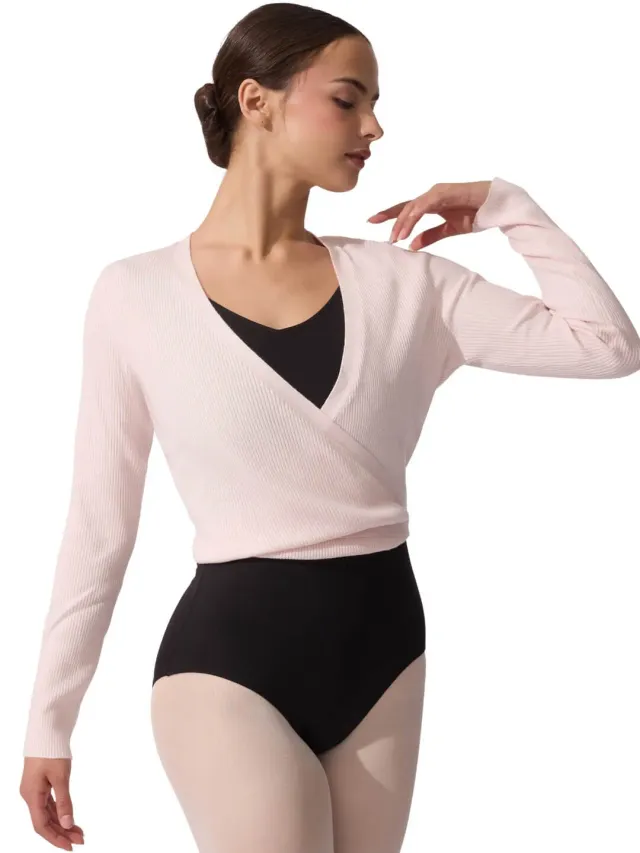Capezio 11381W Wickelpullover Strick Pink gerippt