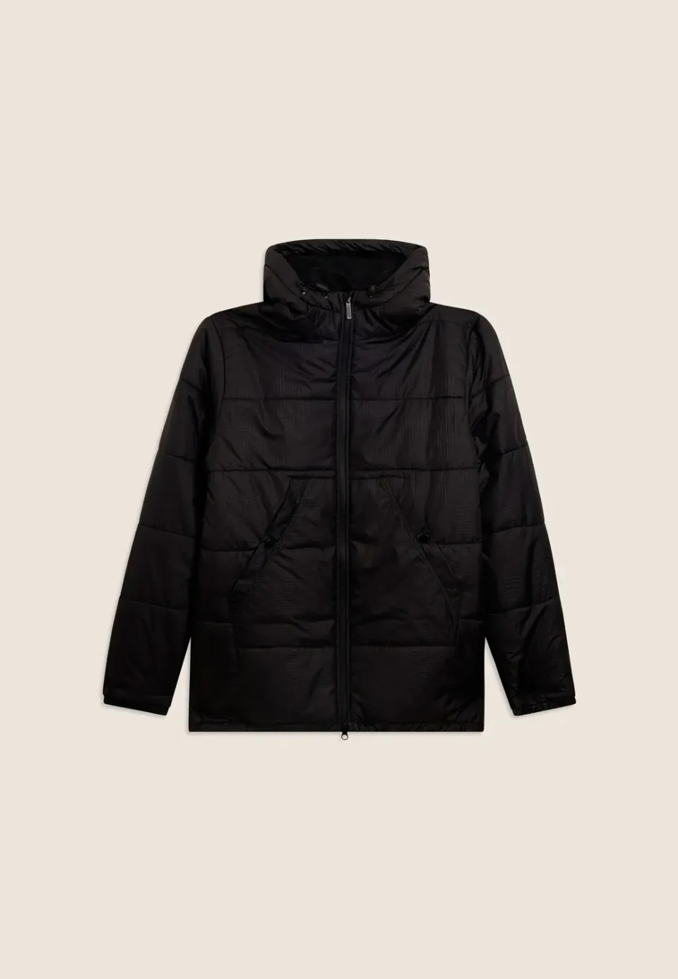 Freddy Herren Steppjacke Schwarz Kapuze Winter wattiert