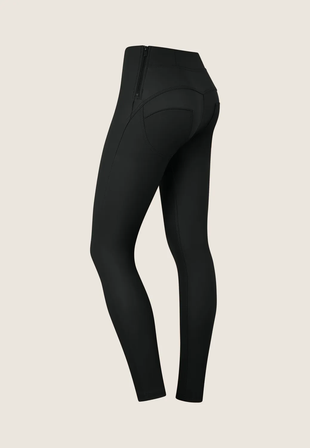 Freddy WR.UP Kunstleder-Leggings schwarz hoher Bund