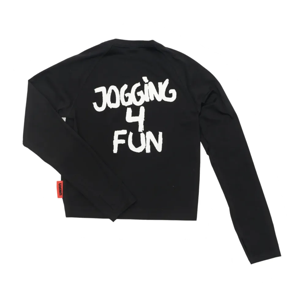 UNNA Jogging 4 Fun LS Langarmshirt Damen Schwarz Bio-Baumwolle