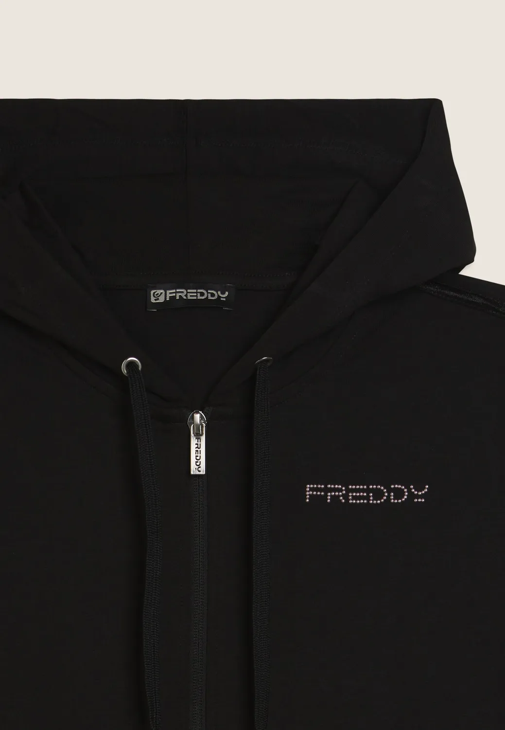 Freddy Hoodie Zip Kapuze Perlenlogo Bianco