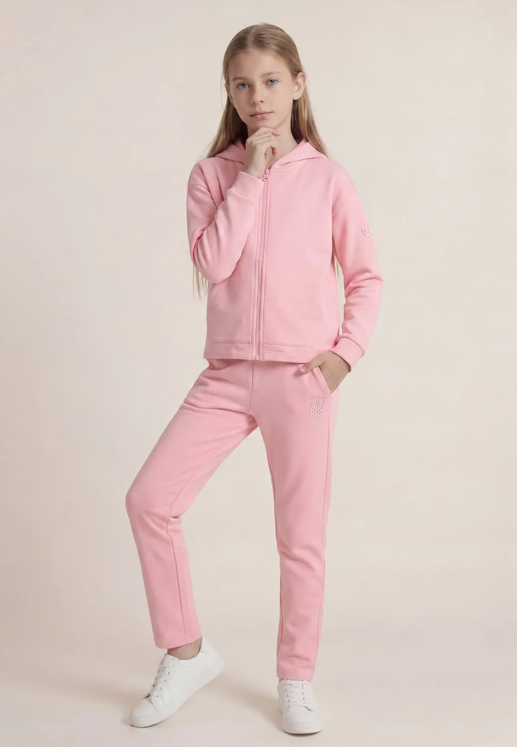 Freddy Cropped Hoodie Mädchen Schwarz Zip