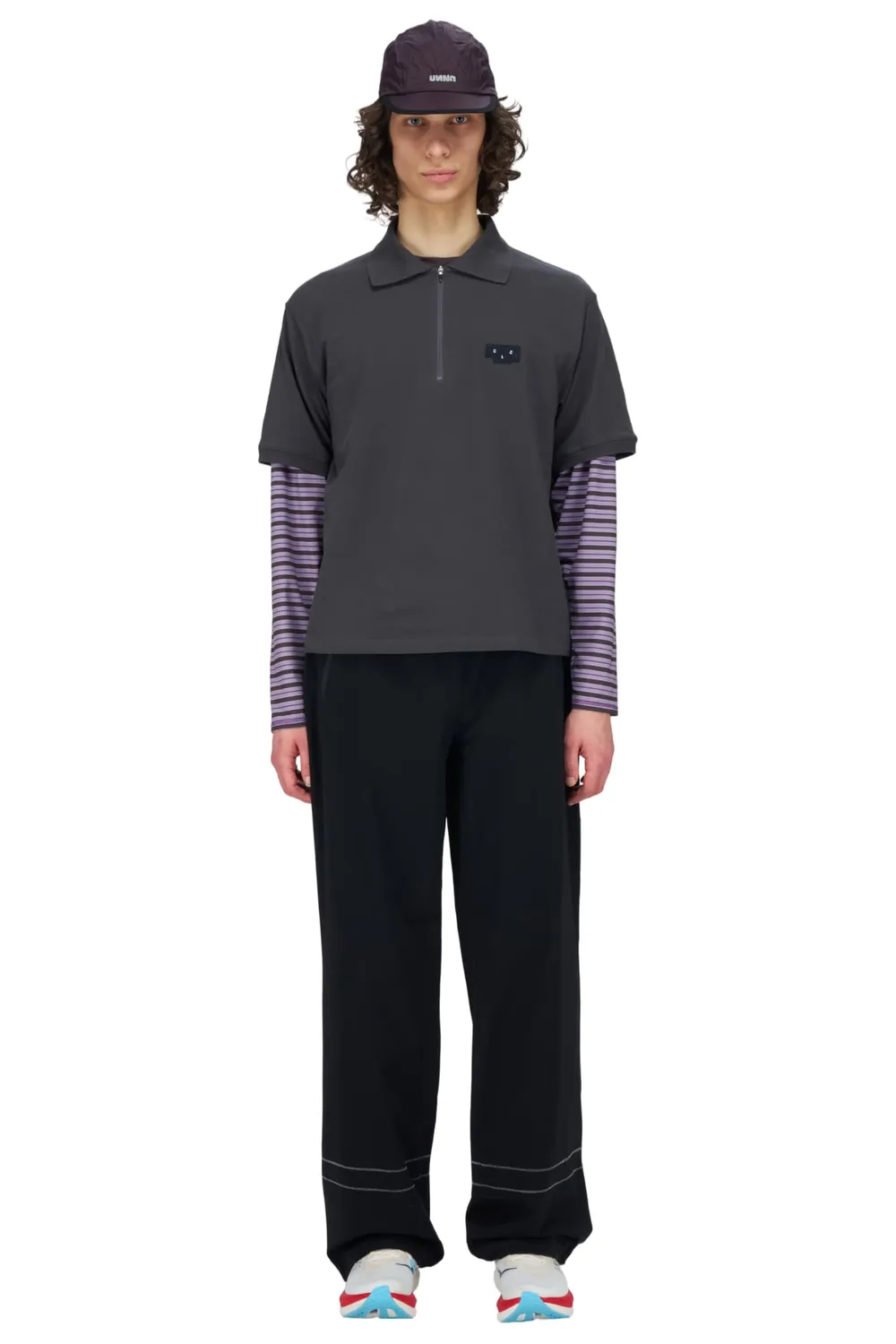 UNNA Polo Run Shirt Poloshirt Off Black Bio-Baumwolle