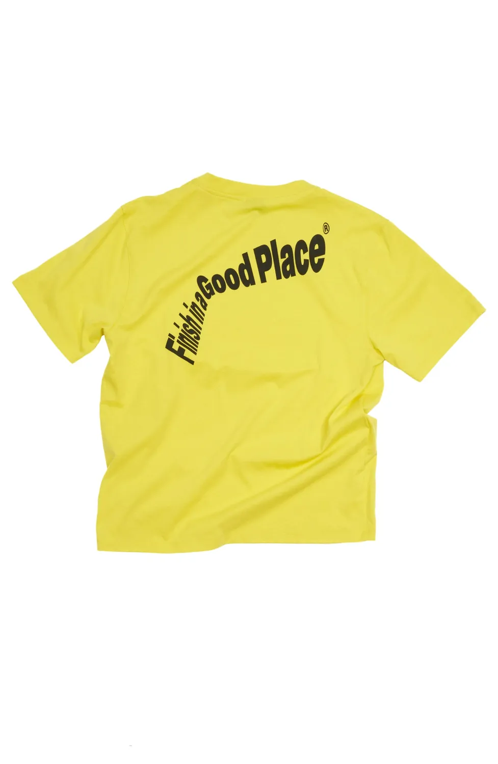 UNNA Skewed Tee Laufshirt Jell-O Yellow Bio-Baumwolle