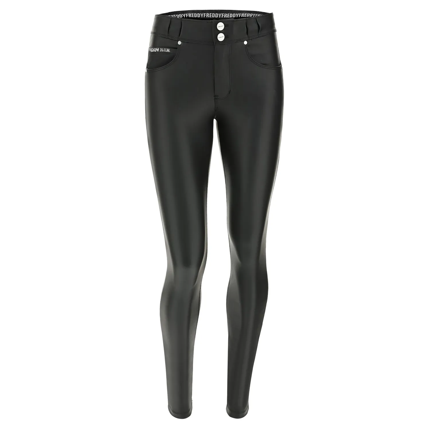 Freddy N.O.W. Skinny Kunstlederhose Schwarz mittlere Leibhöhe