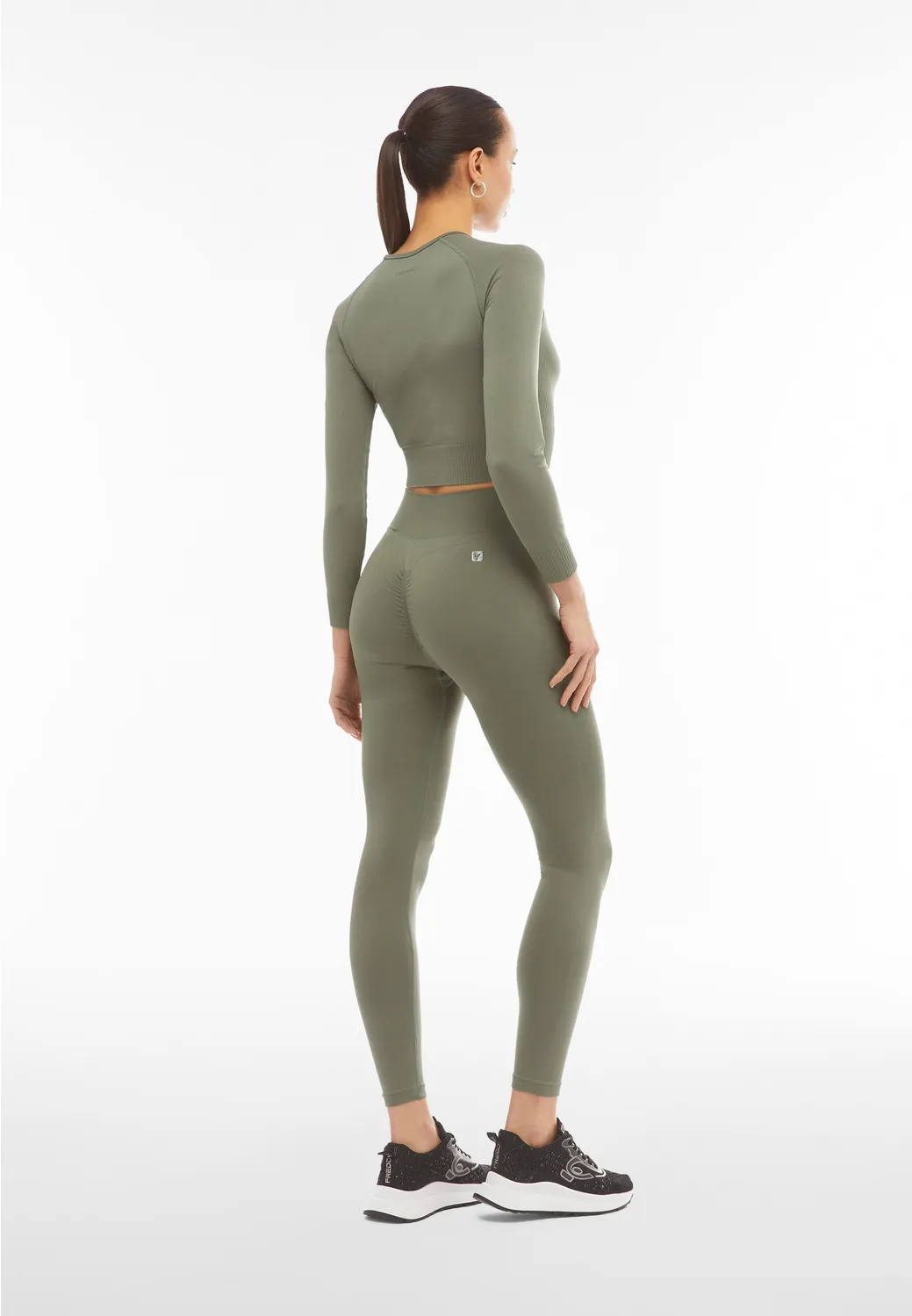 Freddy Seamless Crop-Top Schwarz Langarm recycelt
