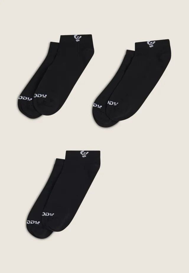 Freddy Sportsocken kurz schwarz-weiß 3er-Pack 35-38