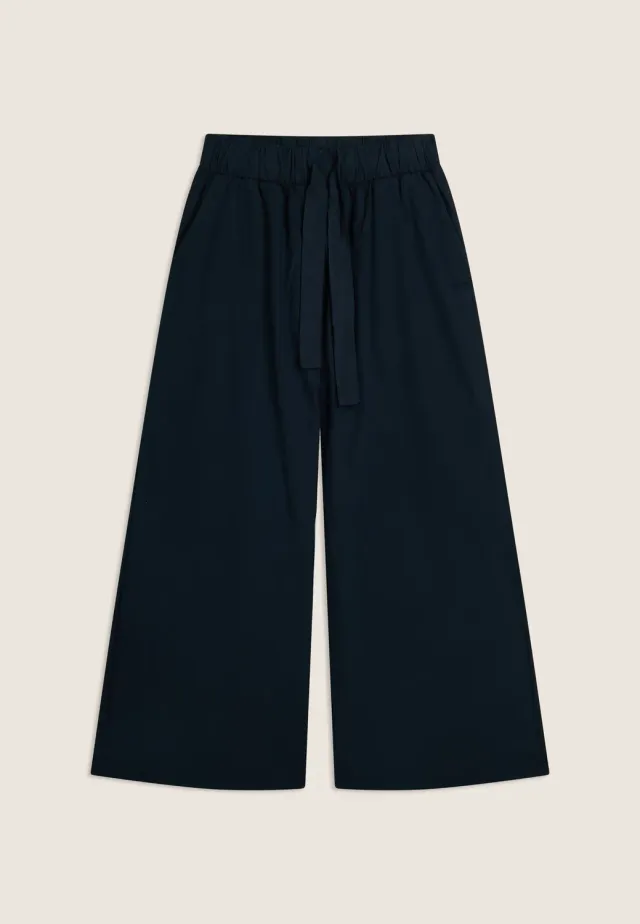Freddy Wide Leg Sporthose Damen Dunkelblau Baumwolle