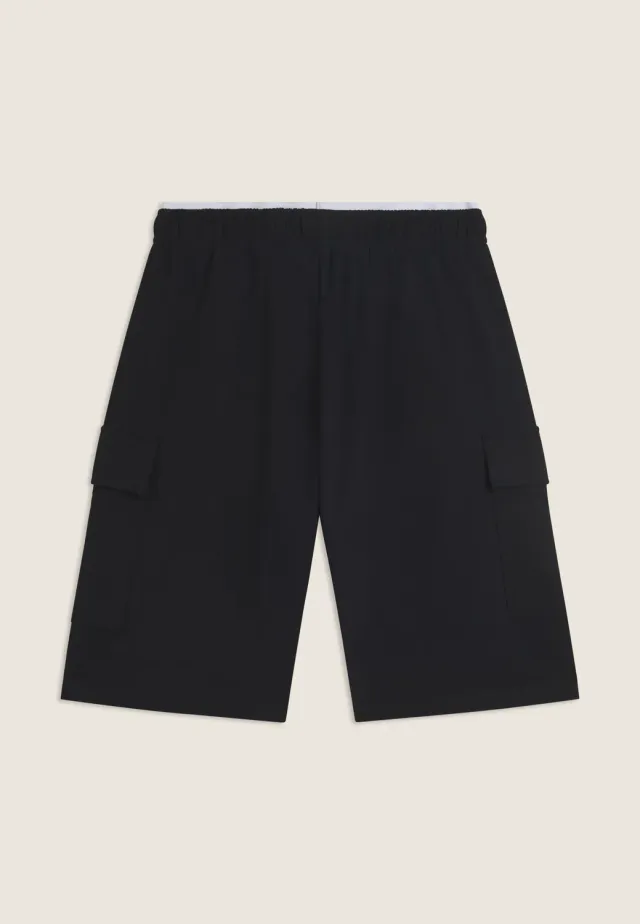 Freddy Shorts Damen Nero-Bianco Cargo weiter Schnitt Baumwolle