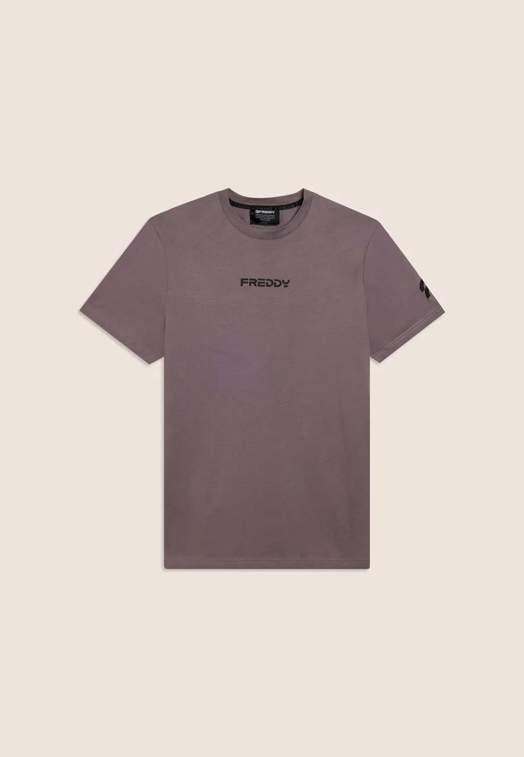 Freddy Baumwoll T-Shirt Herren Regular Schwarz mit Minilogo