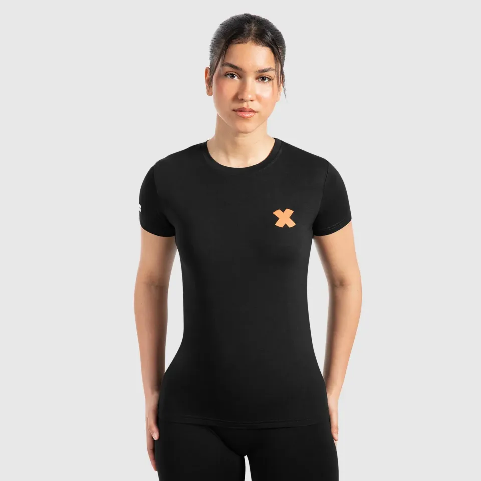 Smilodox Lunara Damen T-Shirt Schwarz Modal