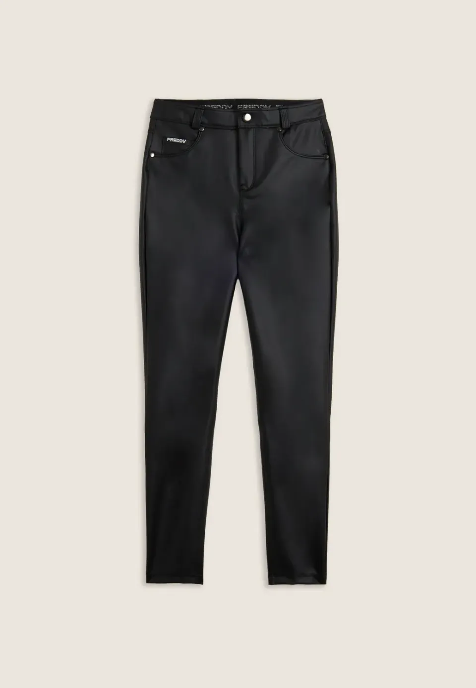Freddy Skinny Kunstlederhose Schwarz blickdicht