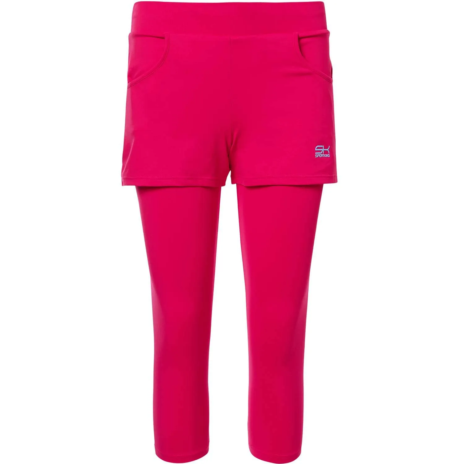Sportkind 2-in-1 Shorts mit Capri-Leggings Kobaltblau blickdicht