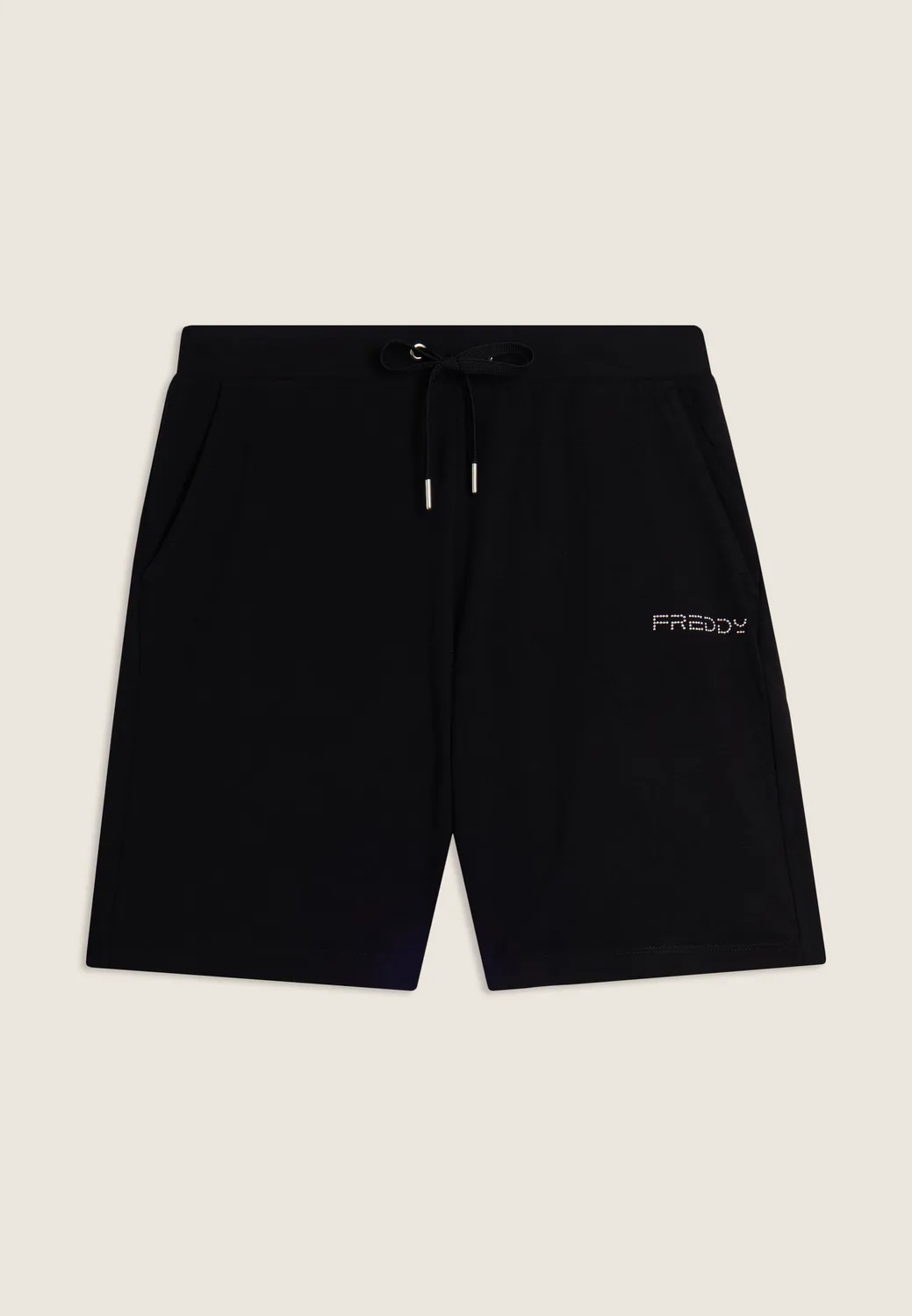Freddy Shorts Damen Schwarz Jersey Kordelzug Taschen