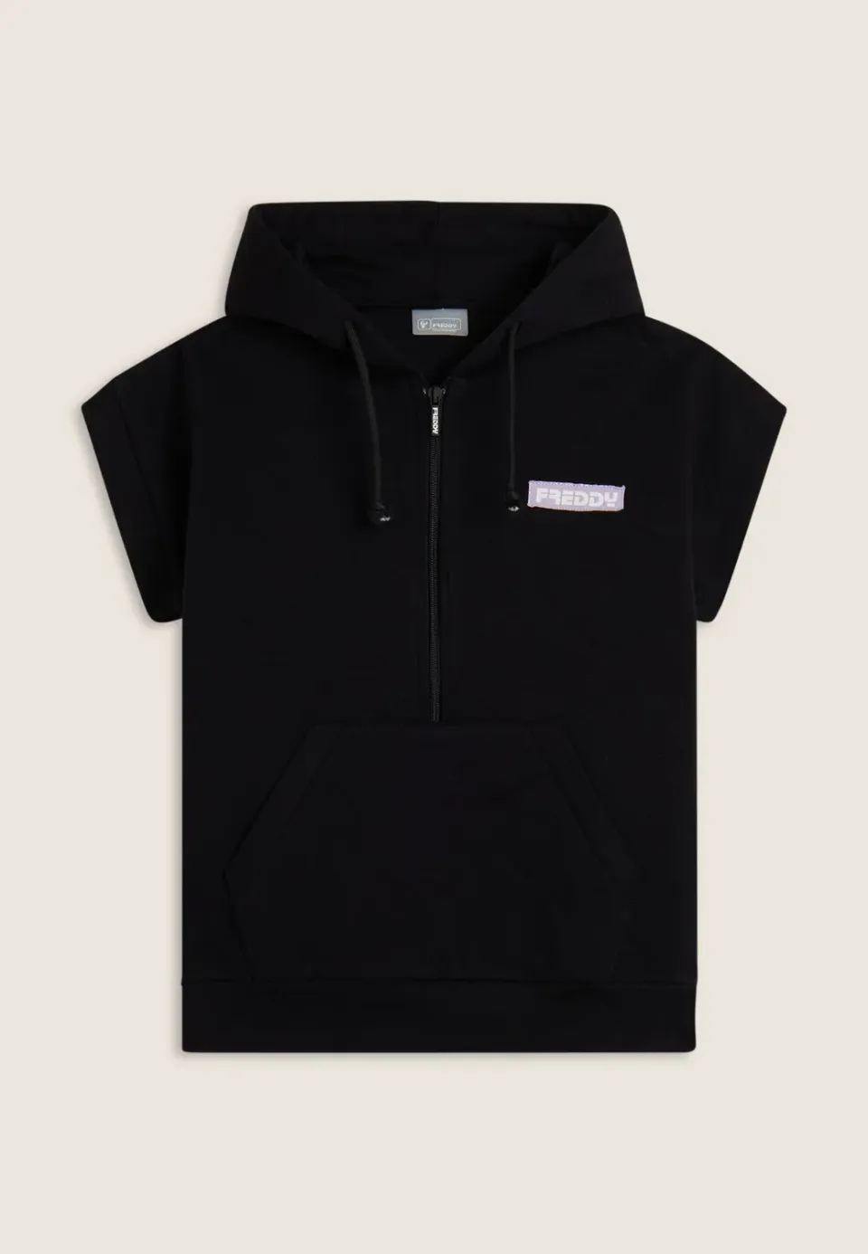 Freddy Ärmelloser Hoodie Mädchen Baumwolle halber Reissverschluss