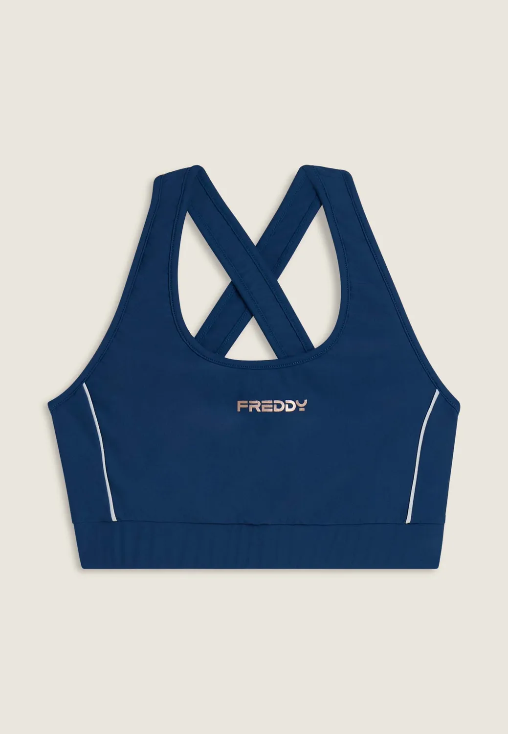 Freddy Sport-BH Top gekreuzte Träger Navy Peony atmungsaktiv