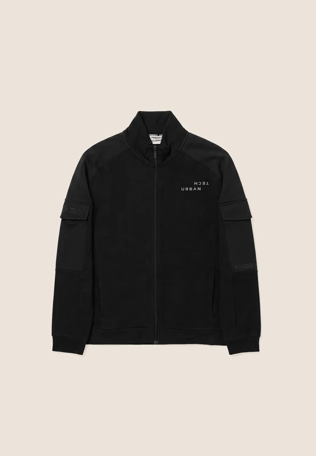 Freddy Sweatjacke Herren Schwarz Hoher Kragen L