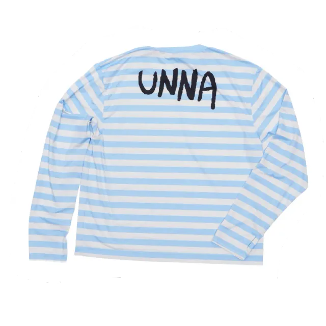 UNNA Striped LS Laufshirt Baby Blue langarm schnelltrocknend