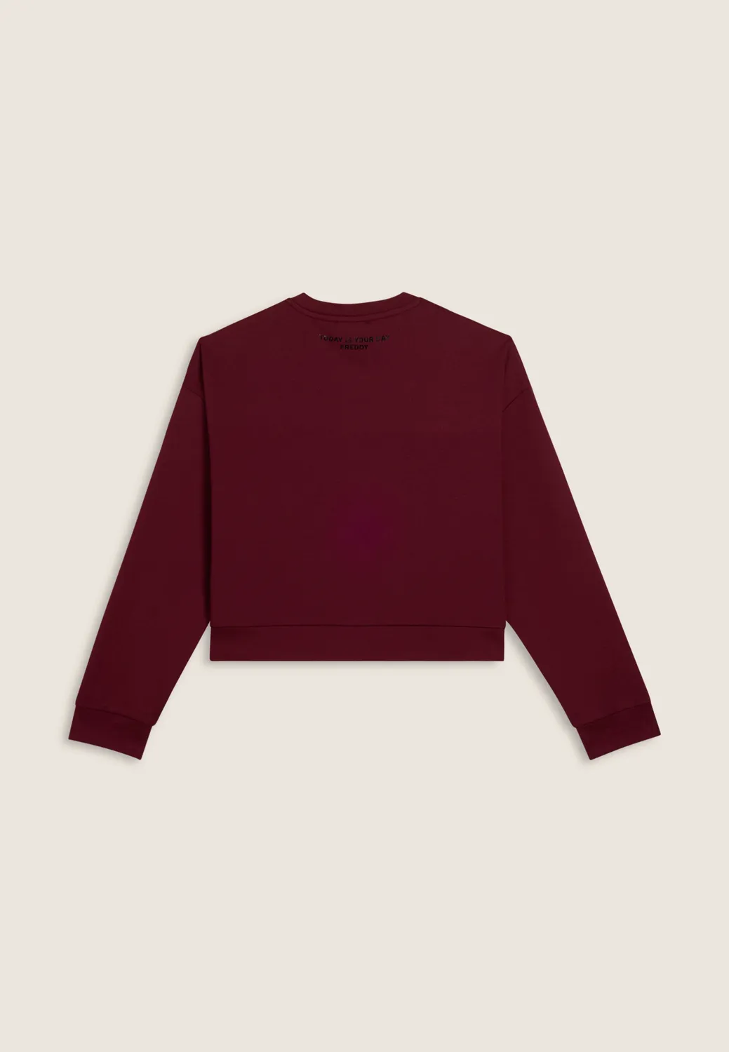 Freddy Sweatshirt Damen Cropped Fotoprint Cordovan