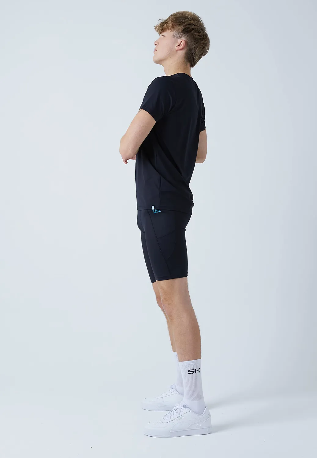 SPORTKIND Short Tights Herren kurze Leggings Taschen UV-Schutz