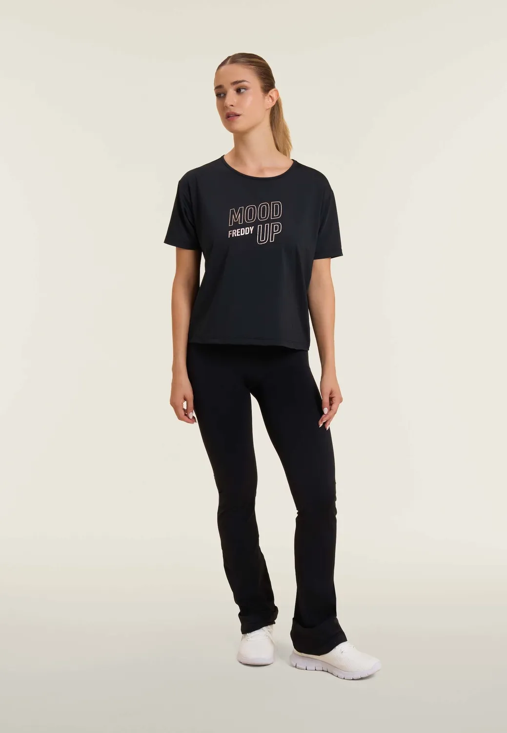 Freddy Mood Up Cropped T-Shirt Navy weite Ärmel