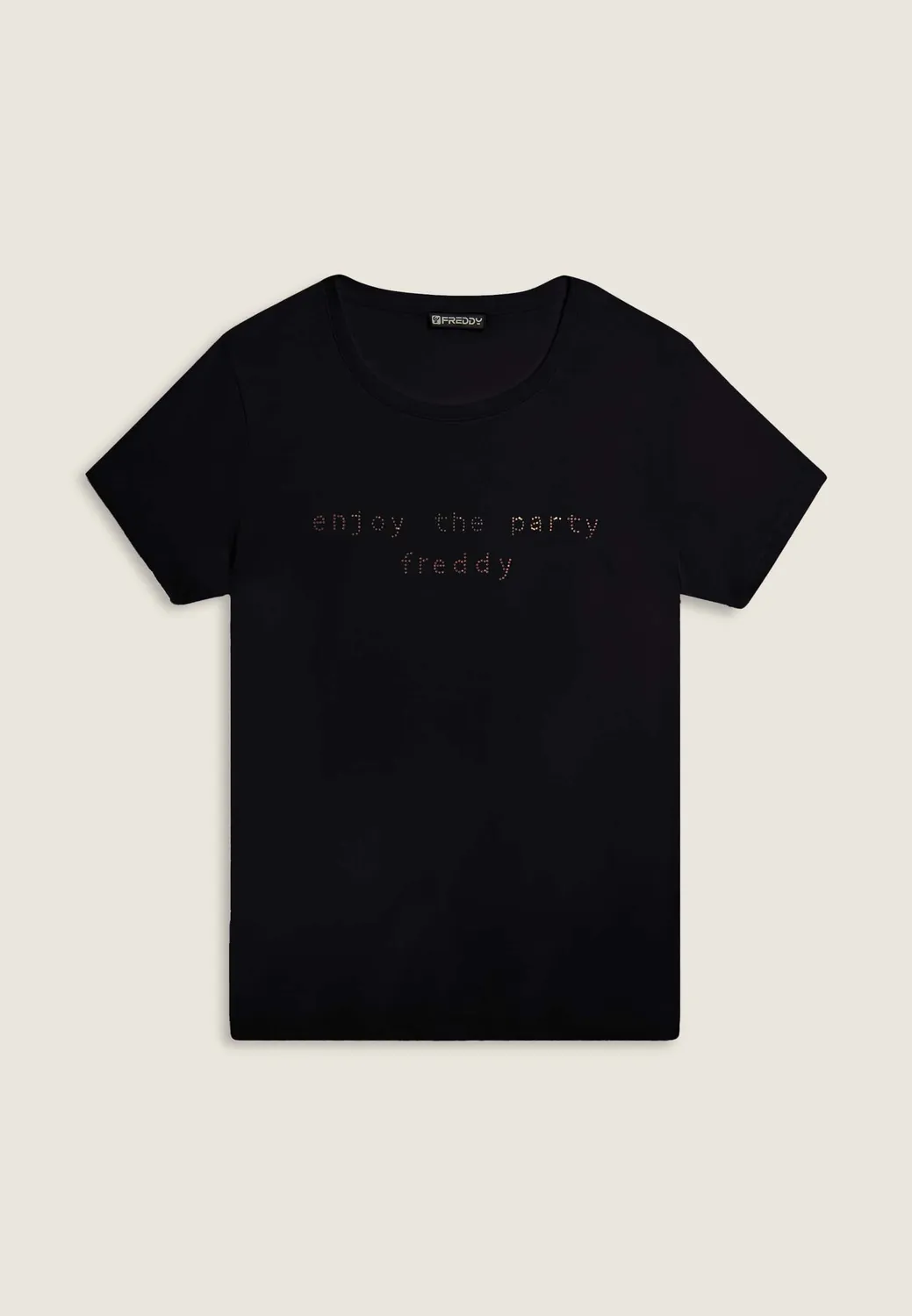 Freddy Enjoy the Party T-Shirt Damen Schwarz XXS Strass