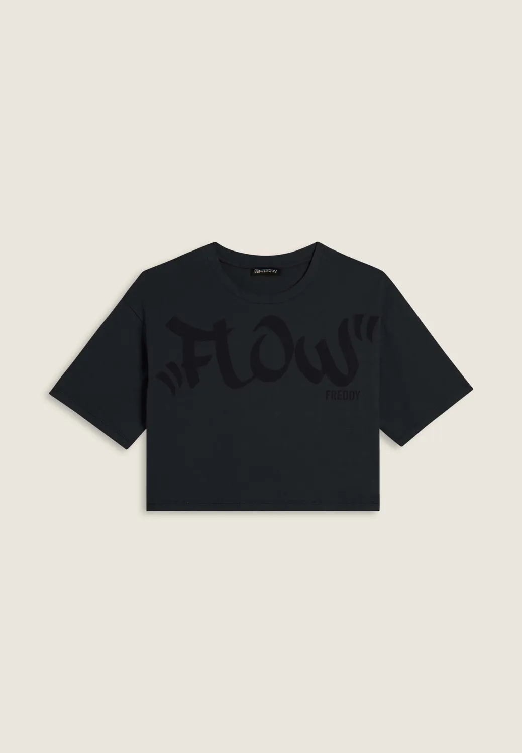 Freddy Flow Cropped T-Shirt Gray Asphalt Print