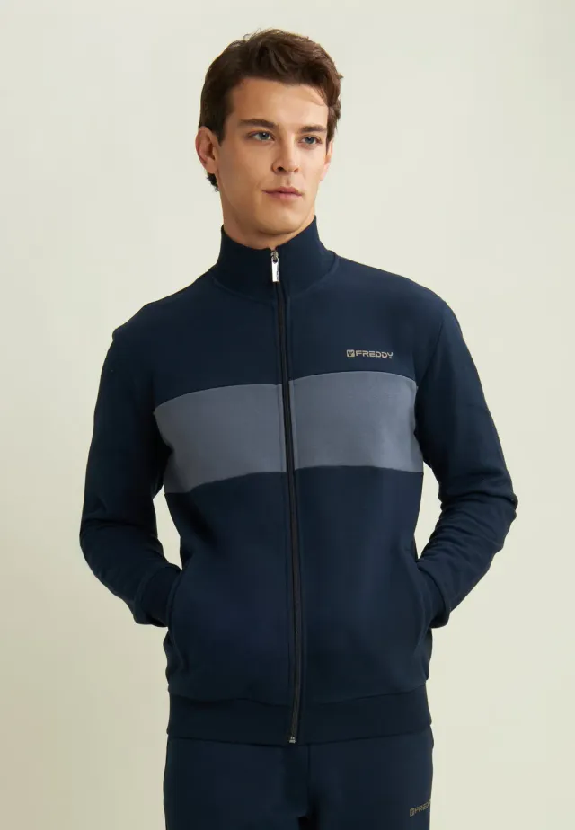 Freddy Full-Zip Hoodie Herren blau Kontrast Regular