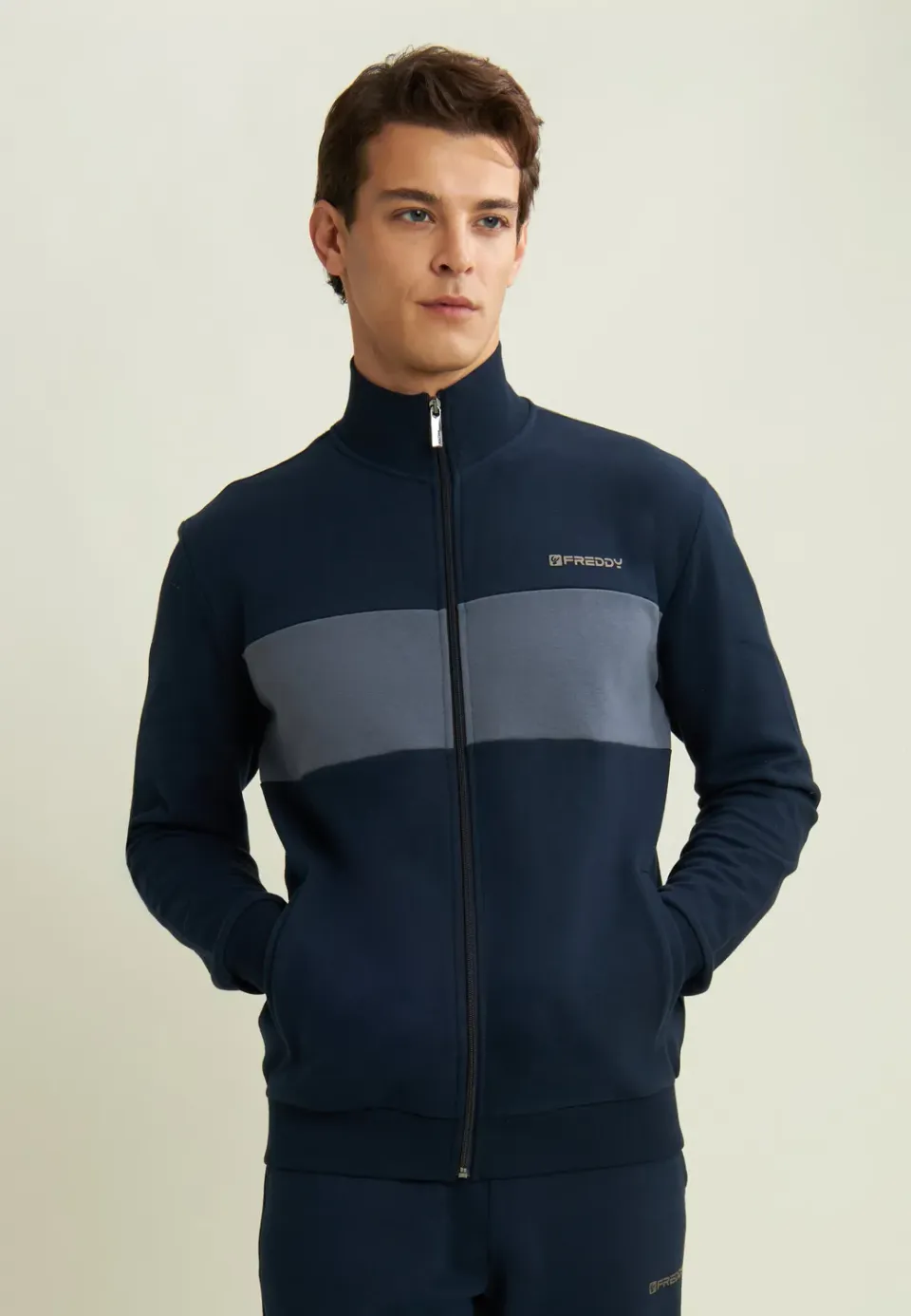 Freddy Full-Zip Hoodie Herren blau Kontrast Regular