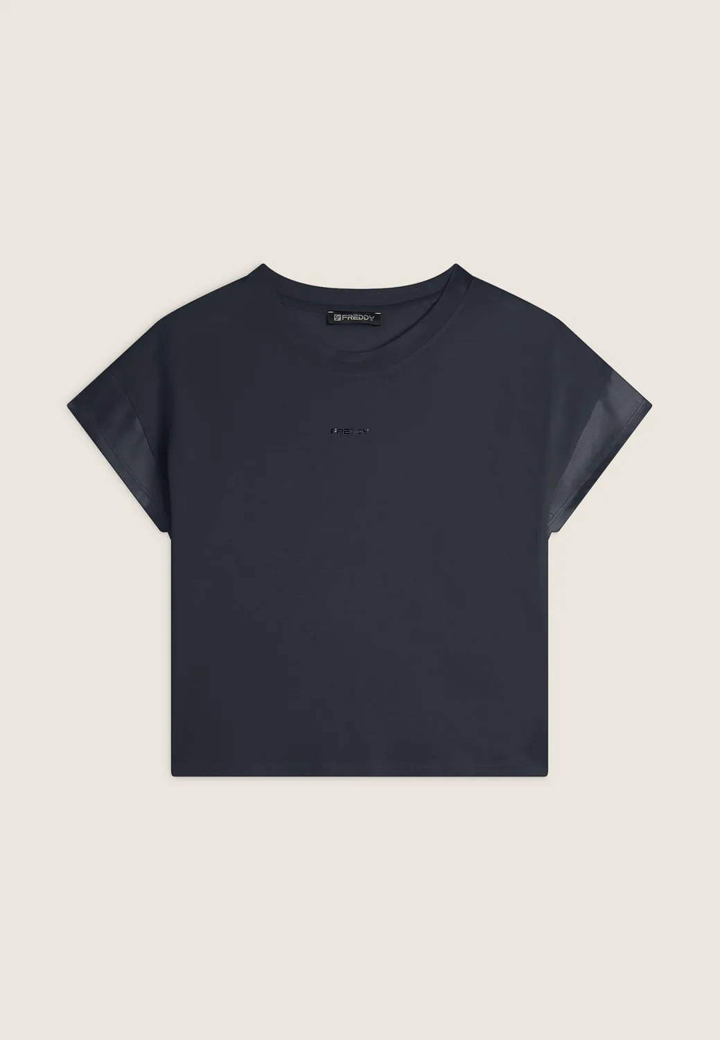 Freddy Cropped T-Shirt Dark Sapphire B109 Seidenärmel