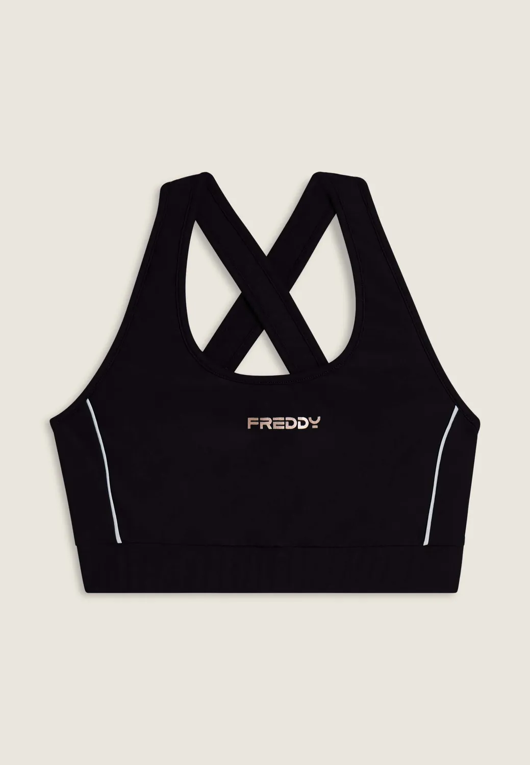 Freddy Sport-BH Top gekreuzte Träger Navy Peony atmungsaktiv