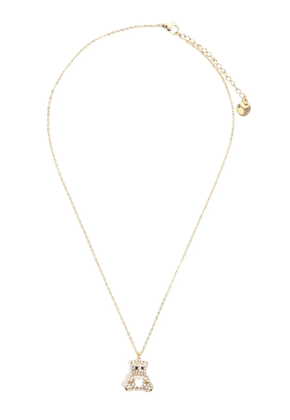 Freddy Teddy-Kette Edelstahl Gold Strass Einheitsgröße