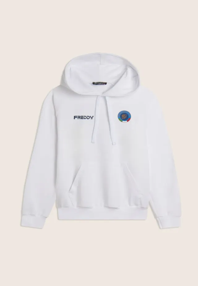 Freddy FGI Hoodie Unisex Weiß Kapuze Tricolore