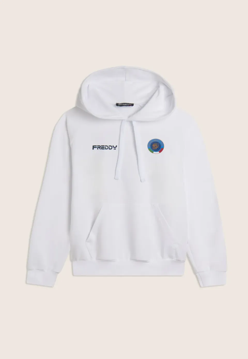 Freddy FGI Hoodie Unisex Weiß Kapuze Tricolore