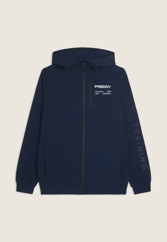 Freddy Hoodie Herren Full-Zip Blau Training warm