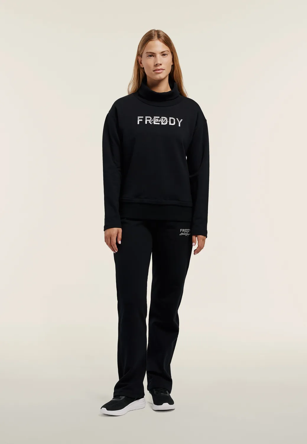 Freddy 2-in-1 Sweatshirt Schwarz hoher Kragen