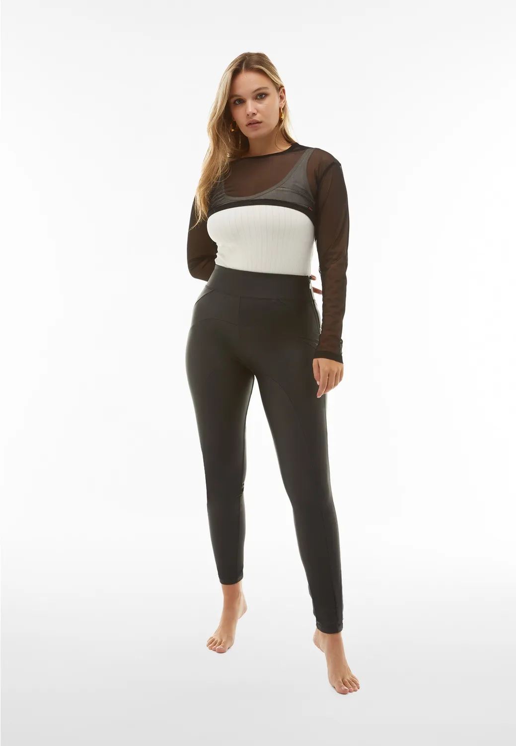 Freddy WR.UP Hose Kunstleder schwarz Push-up