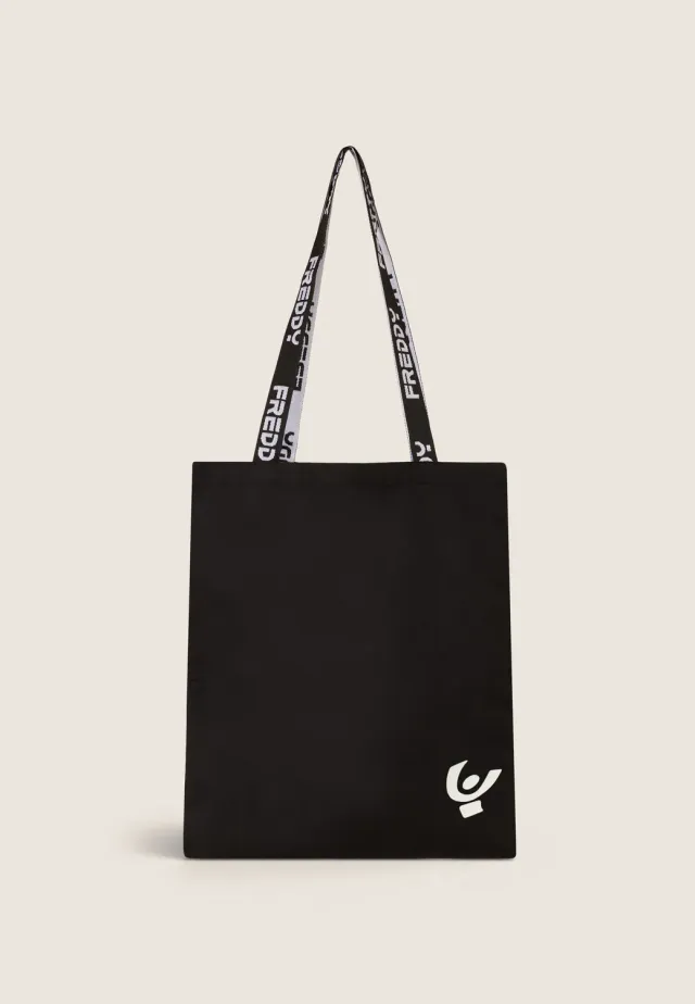 Freddy Shopper Damen Schwarz Baumwoll-Canvas 33x38cm