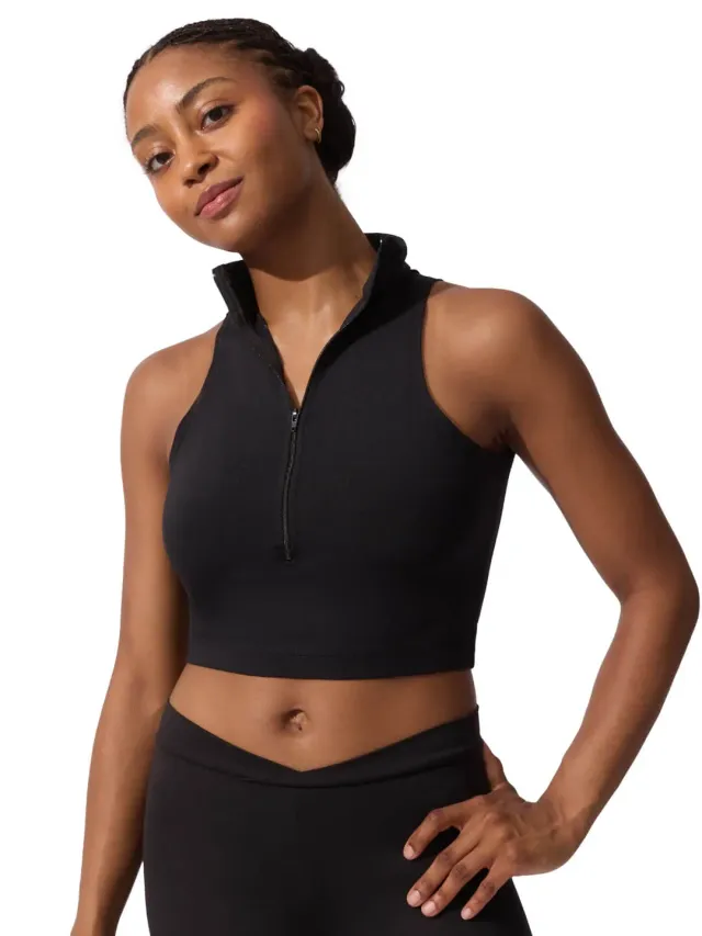 Capezio Team Basics TB261W Top Schwarz Stehkragen