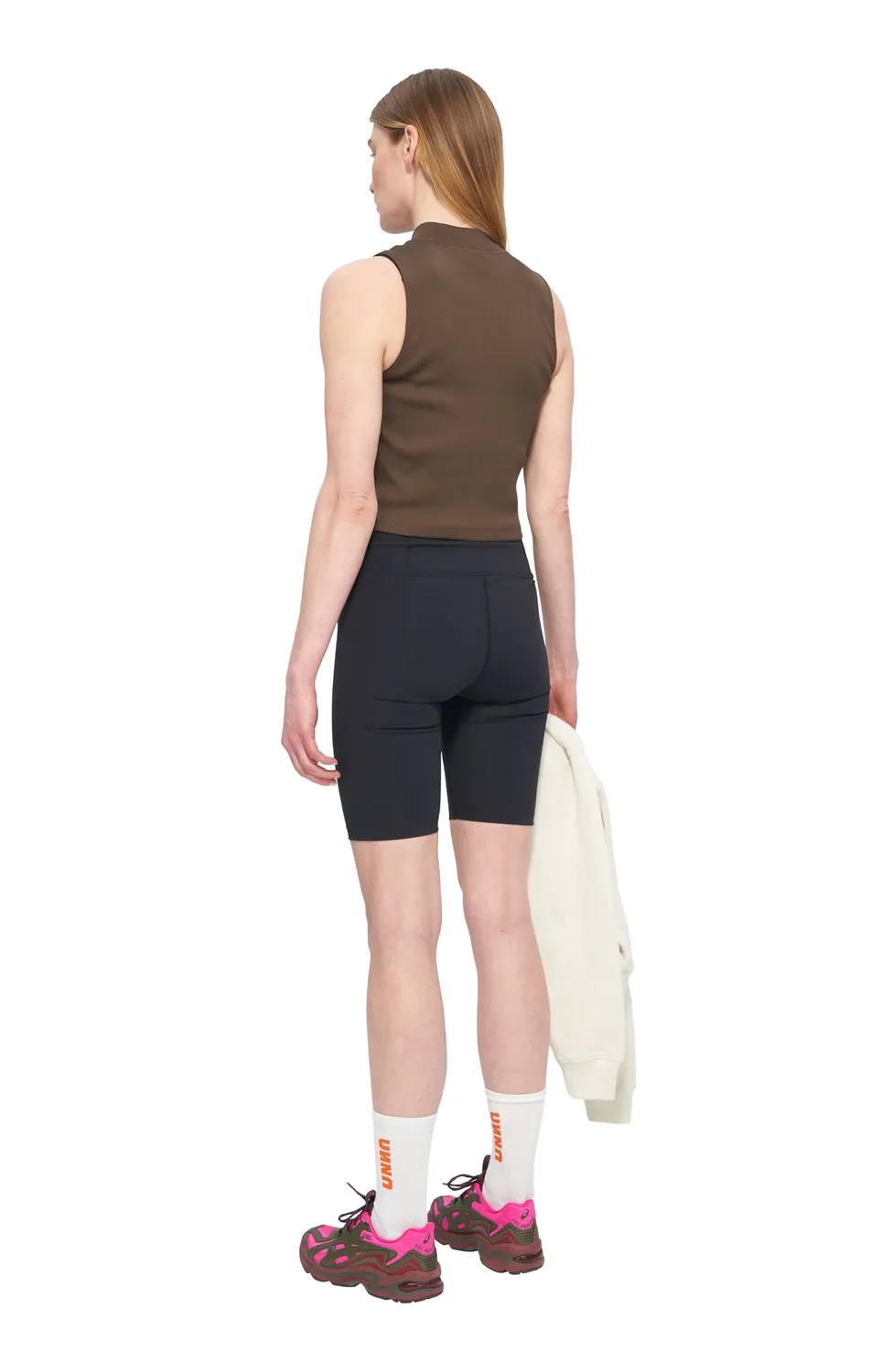 UNNA Balance Crop Top Croptop Wren Brown gerippt