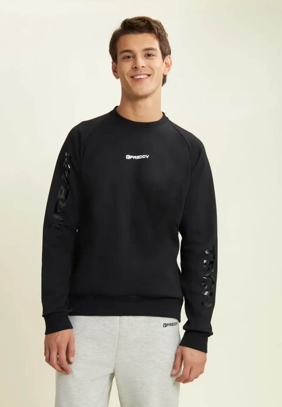 Freddy Rundhals Sweatshirt Zip Print Turbulence warm