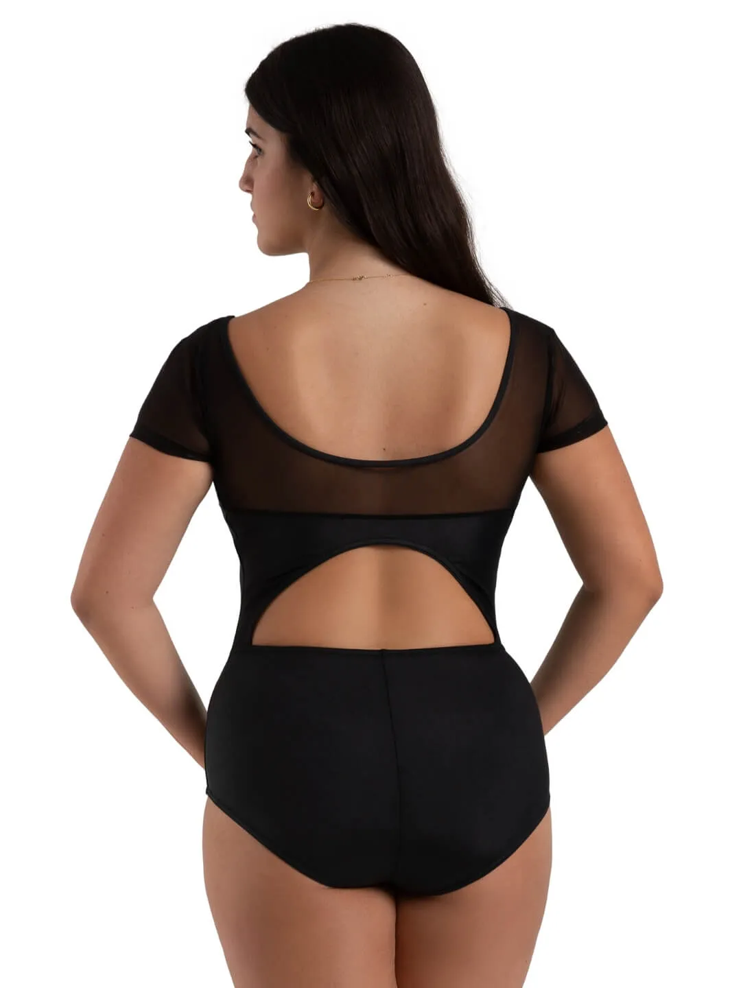 Capezio Curved Rhythm Chryssa Ballettanzug Schwarz Mesh