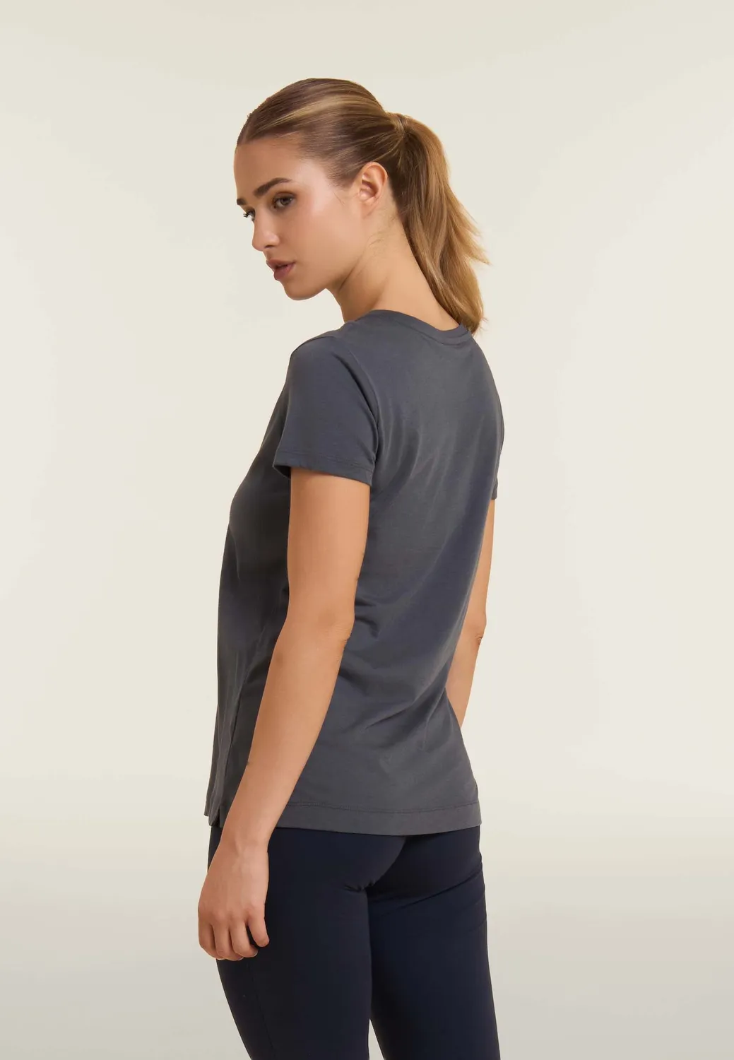 Freddy T-Shirt Damen Schwarz Strass Seitenschlitz